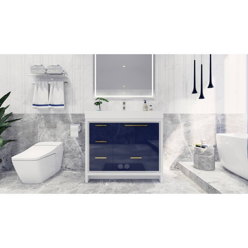 Dove 42'' Freestanding Vanity with Reinforced Acrylic Sink