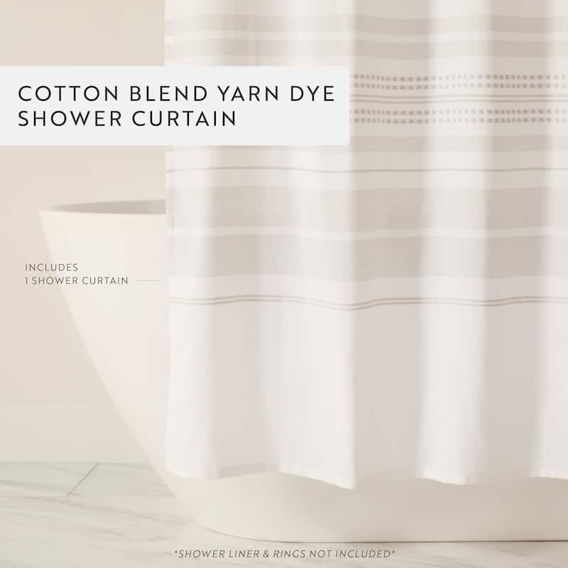 Becky Cameron Cotton Blend Striped Shower Curtain