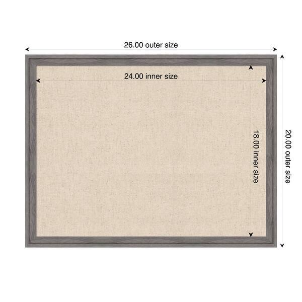 dimension image slide 48 of 91, Amanti Art Framed Fabric Pinboard Natural Linen Printed Bulletin Board