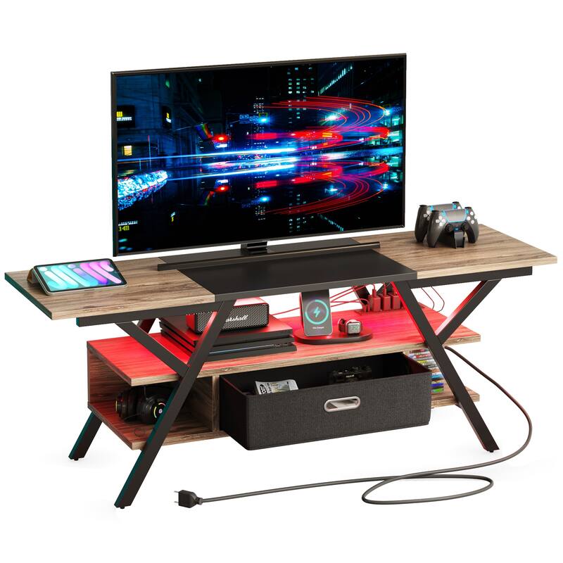 55 inch LED TV Stand for TVs up to 65 inch Media Console Entertainment Center with Drawer
