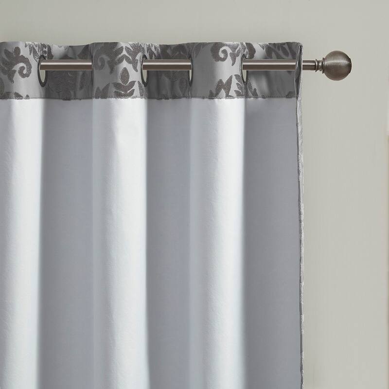Knitted Jacquard Paisley Total Blackout Grommet Top Curtain Panel(Only 1 Pc Panel)