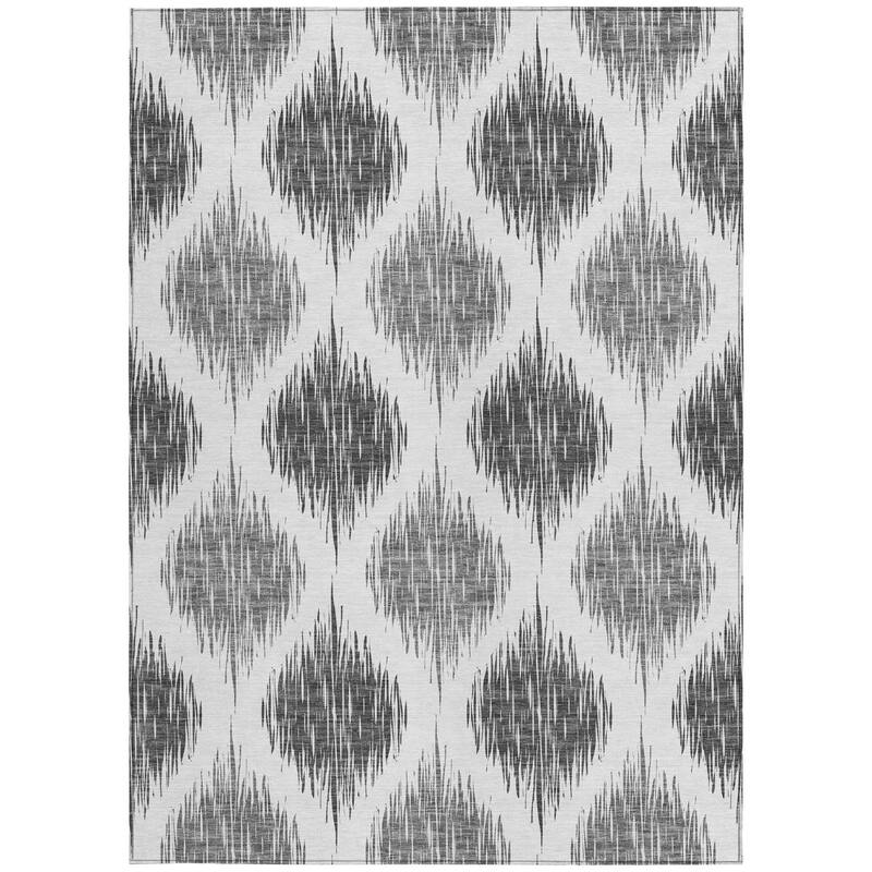HomeRoots Ikat Transitional Rectangle Outdoor Rug
