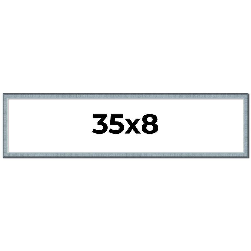 35x8 Frame Rustic Sky Blue Solid Wood Picture Frame | 0.75 Inch
