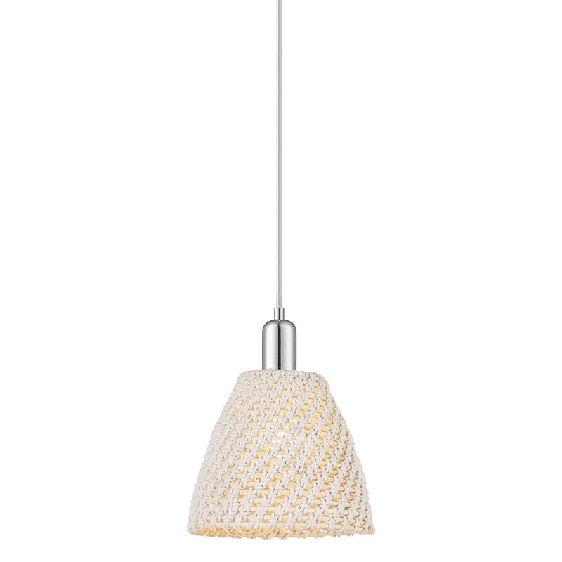 Innovations Lighting 716-1P-12-9 Natural Ballston Dome Pendant Natural - Polished Chrome / Natural