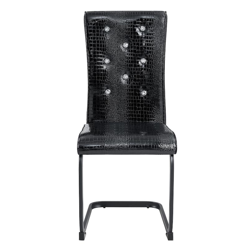 Dining Chair Black Side Chair Kitchen Chair Leisure Chair Lounge Chair Office Chair Armless Chair with Metal Legs