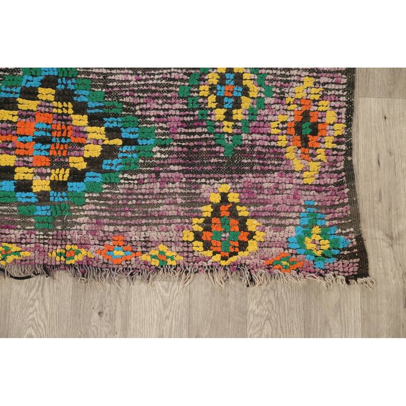Antique Tribal Moroccan Oriental Wool Area Rug Handmade Foyer Carpet - 5'0" x 9'1"