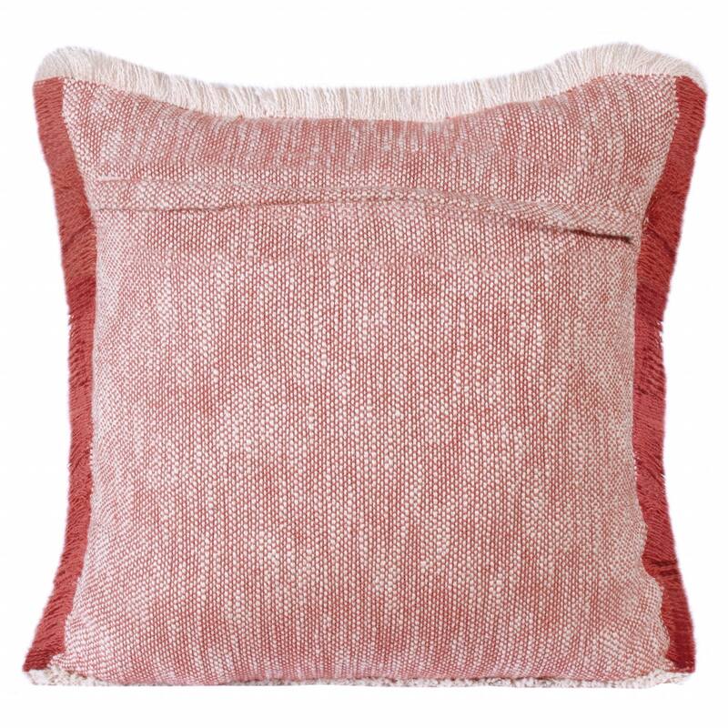 HomeRoots 20" X 20" Auburn Red And White 100% Cotton Geometric Zippered Pillow
