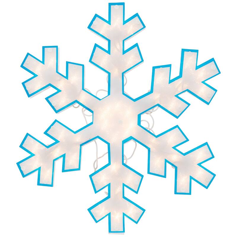 16.75" Lighted Snowflake Christmas Window Silhouette Decoration