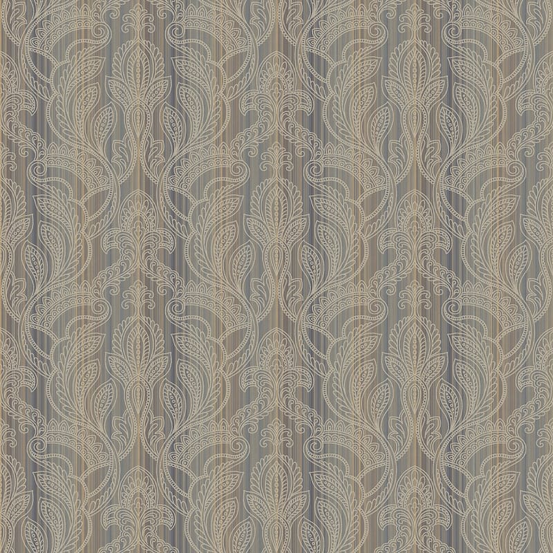 Galerie Wallcoverings Nordic Elements Embossed Paisley Stripe Non-woven Metallic Wallpaper Roll - 33 feet x 21 inches - Bronze/Brown