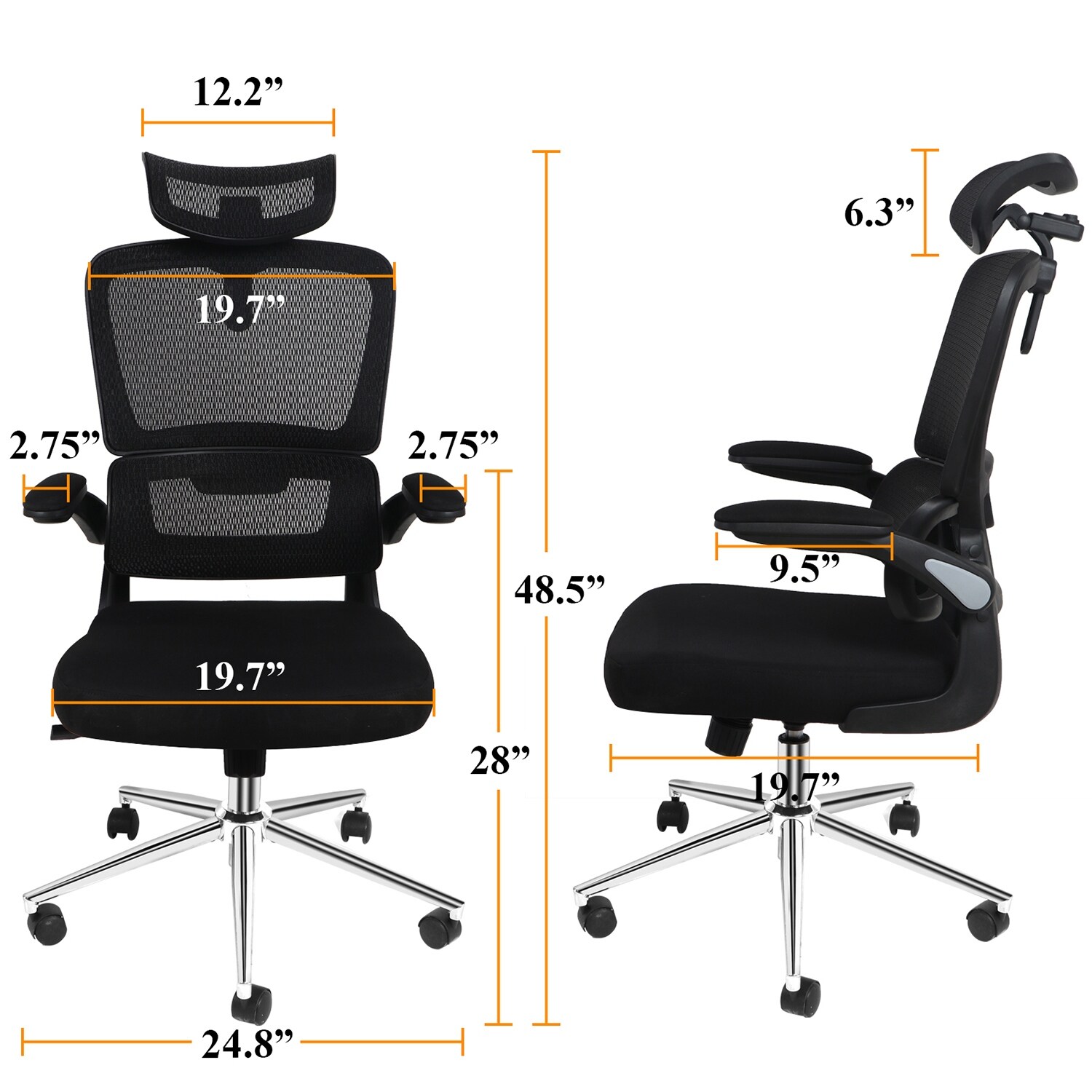 Mesh Ergonomic High Back Office Chair with High Adjustable Headrest with  Flip-Up Arms,Tilt Function, Lumbar Support Swivel Chair - On Sale - Bed  Bath & Beyond - 37987887