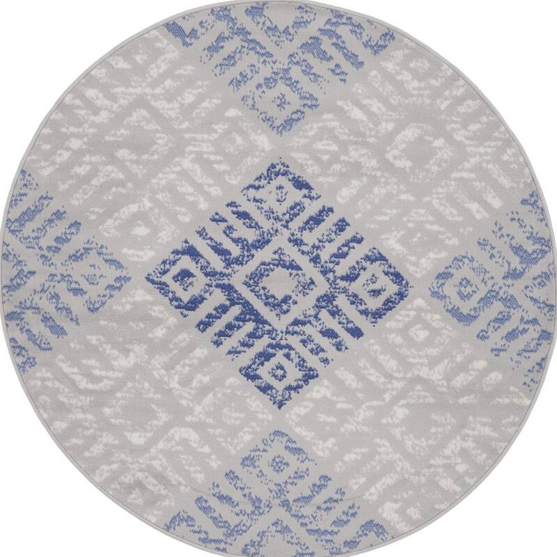 Gono Power Loomed Geometric Modern Stain Resistant Area Rug By HomeRoots - 60' X '60' X '0.39