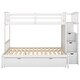 preview thumbnail 6 of 10, Twin Over Full Bunk Bed with Drawers & Storage Shelves, White