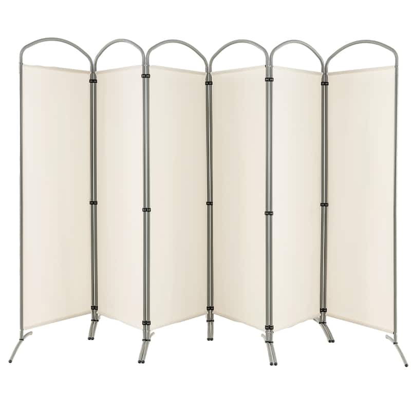 Costway 6 Panels Folding Privacy Screen 6 Ft Tall Fabric Privacy