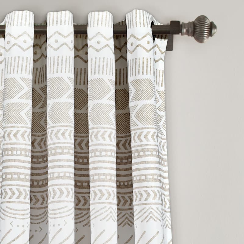 Lush Decor Hygge Geo Room Darkening Window Curtain Panel Pair