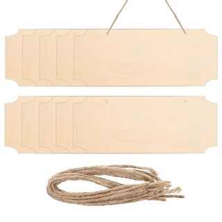 Hanging Wood Sign w Rope, 10"x4" Blank Rectangle Wooden for DIY, 10pcs ...