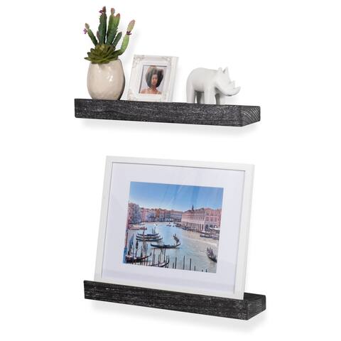 Rustic State Smith Solid Wood Picture Ledge Wall Shelf 17 Inch