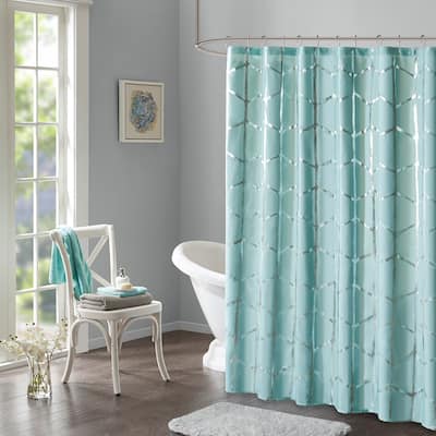 Printed Metallic Shower Curtain