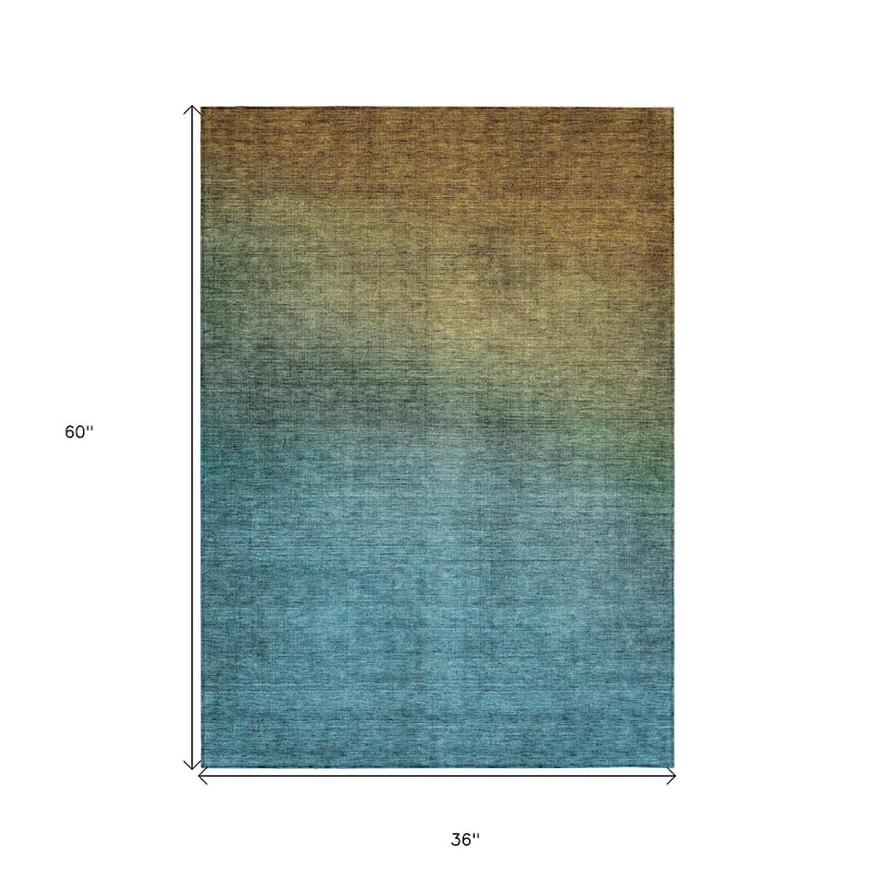 HomeRoots Ombre Transitional Rectangle Outdoor Rug