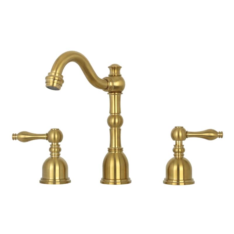 Widespread Two-handle Copper Bathroom Faucet - Brushed Gold
