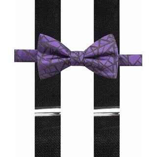 Shop Alfani Black Men S One Abstract Bow Tie Suspenders Set