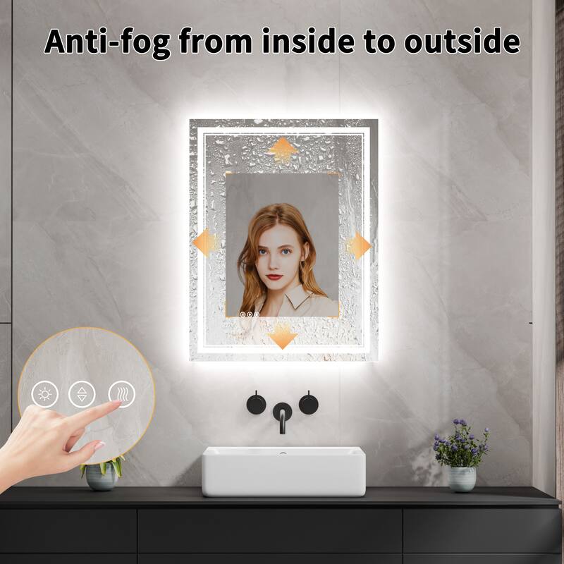 Modland Small Size LED Bathroom Mirror Back & Front Lighted Anti-Fog