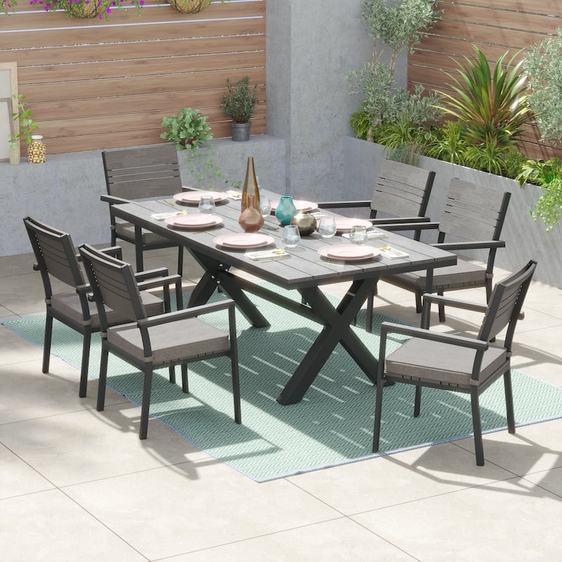 Corvus Orville 7-piece Aluminum Outdoor Dining Set with WPC Table Top
