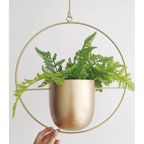 Gold Metal Plant Hanger,Metal Wall and Ceiling Hanging Planter - 8' x 10' -  Bed Bath & Beyond - 34540145