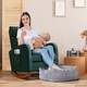 preview thumbnail 22 of 23, AVAWING Mid Century Nursery Rocking Chair Upholstered Velvet High Back Armchair Set of 2
