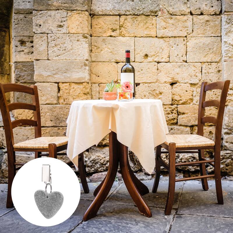 24PCS Marble Heart Shape Tablecloth Weights with Metal Clip