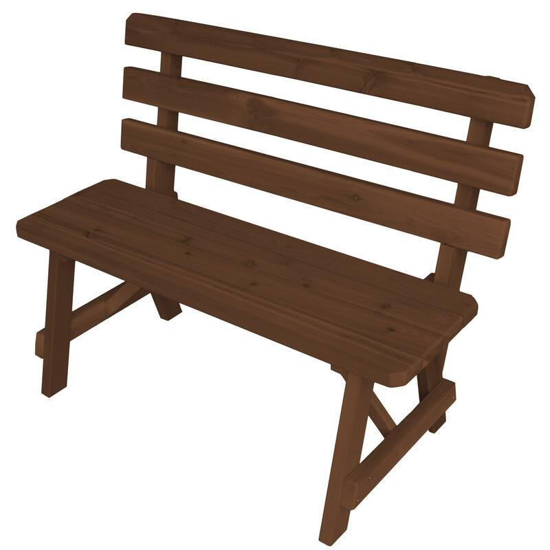 Cedar 4' Traditional Backed Bench