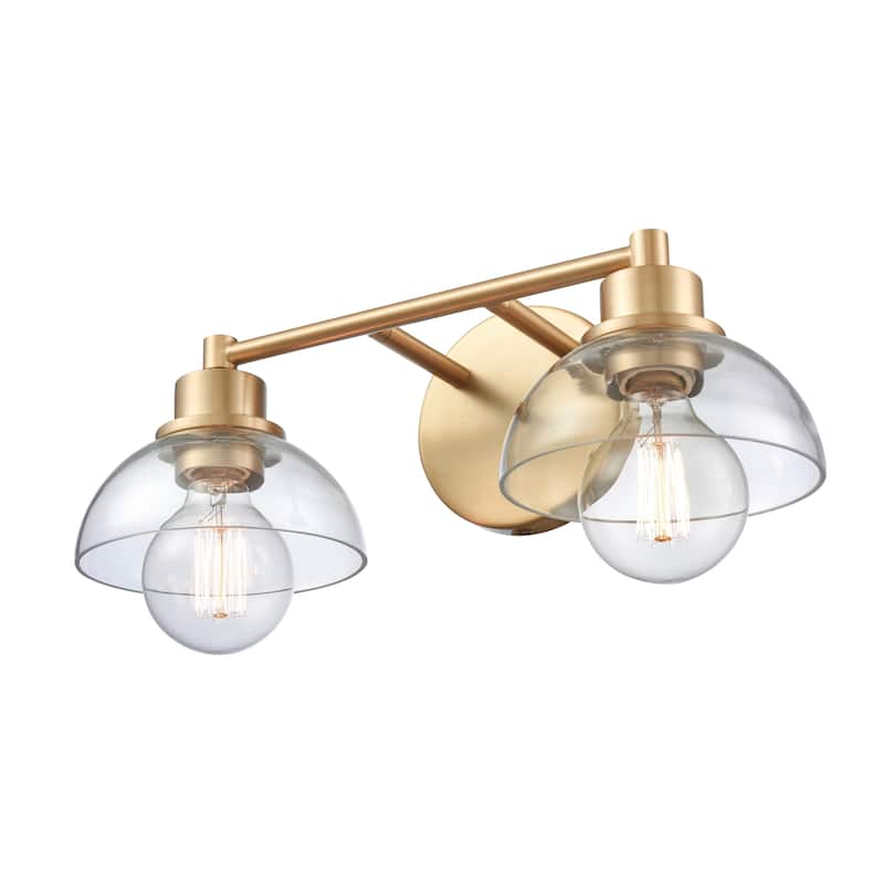 Elk Home Julian Brushed Gold With Glass Shade 2 Light Vanity Light