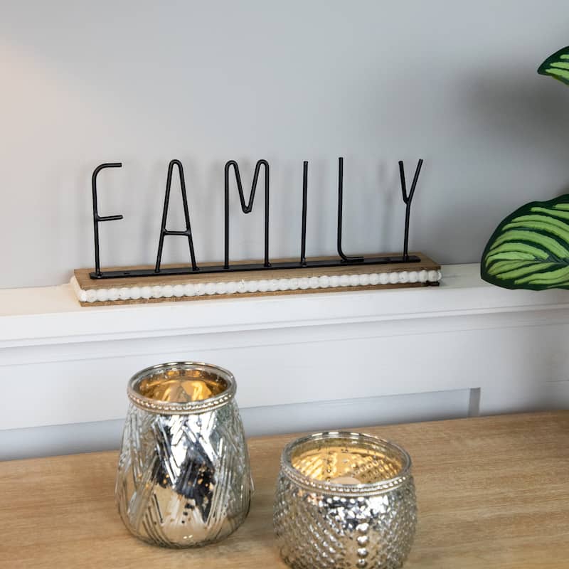Family Metal Tabletop Decoration - 11.5" - Black