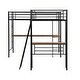 preview thumbnail 12 of 11, Twin Size Metal Loft Bed with Built-in Desks and Guardrails, Black