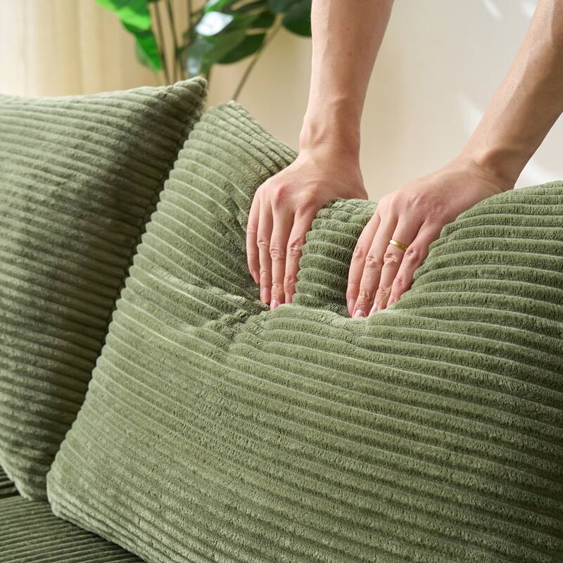 4-Piece L-Shaped Sectional Sofa, Recliner Sofa with Spacious Chaise Lounge Sofa, Sleeper Sofa with Movable Ottoman