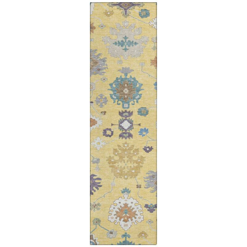 Machine Washable Indoor/ Outdoor Traditonal Delhi Chantille Rug