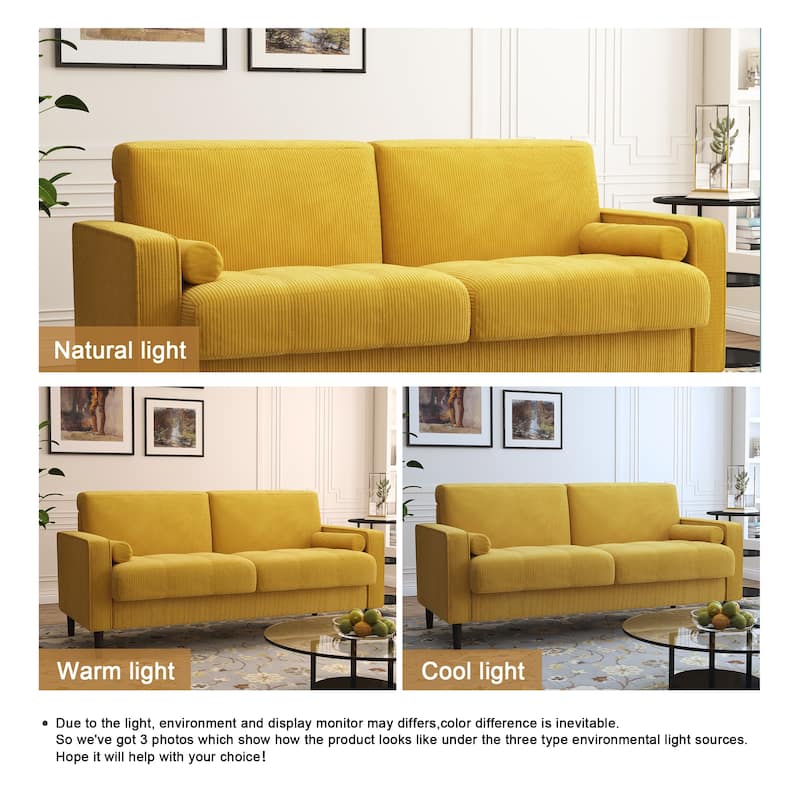 63.3"W Living Room Corduroy Loveseat Sofa