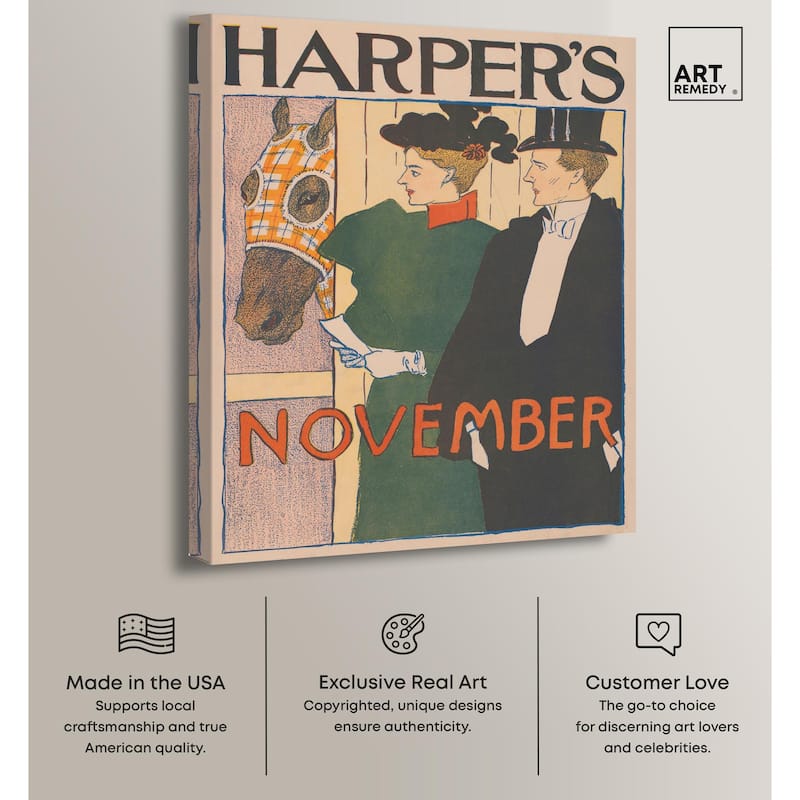 Harpers November 1895 Canvas by Art Remedy, Gallery Wrapped