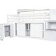 preview thumbnail 13 of 29, Efficient Twin Size Wooden Loft Bed Big Storage, Under-bed Desk, Drawers and Integrated Wardrobe, Mobile Workstation, White
