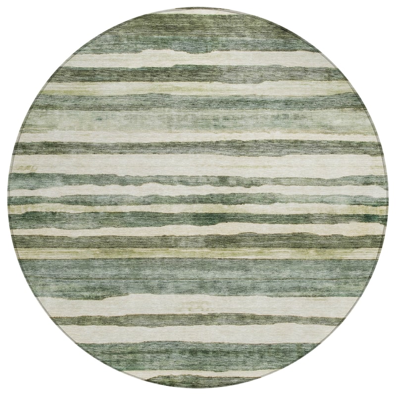 Machine Washable Indoor/ Outdoor Moroccan Stripe Chantille Rug