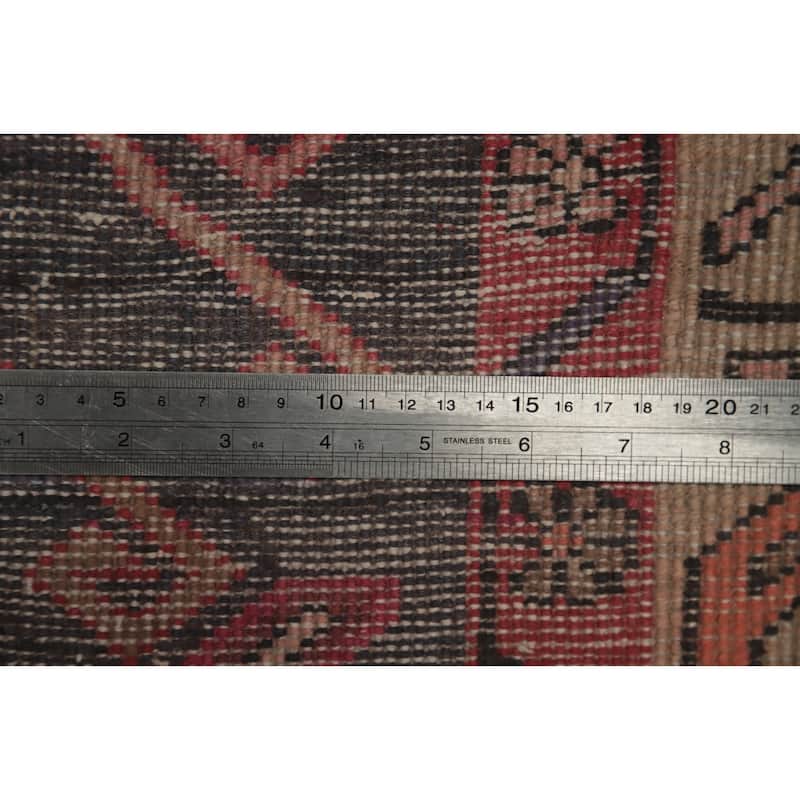 Hand Knotted Oriental 100% Wool Carpet Traditional Tribal Greys & Charcoal Ardebil Runner Rug - 10' 8'' X 3' 7''