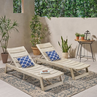 Maki Outdoor Wood Chaise Lounges (Set of 2) by Christopher Knight Home