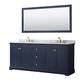 Option Dark Blue, Gold Trim, White Carrara Marble Top