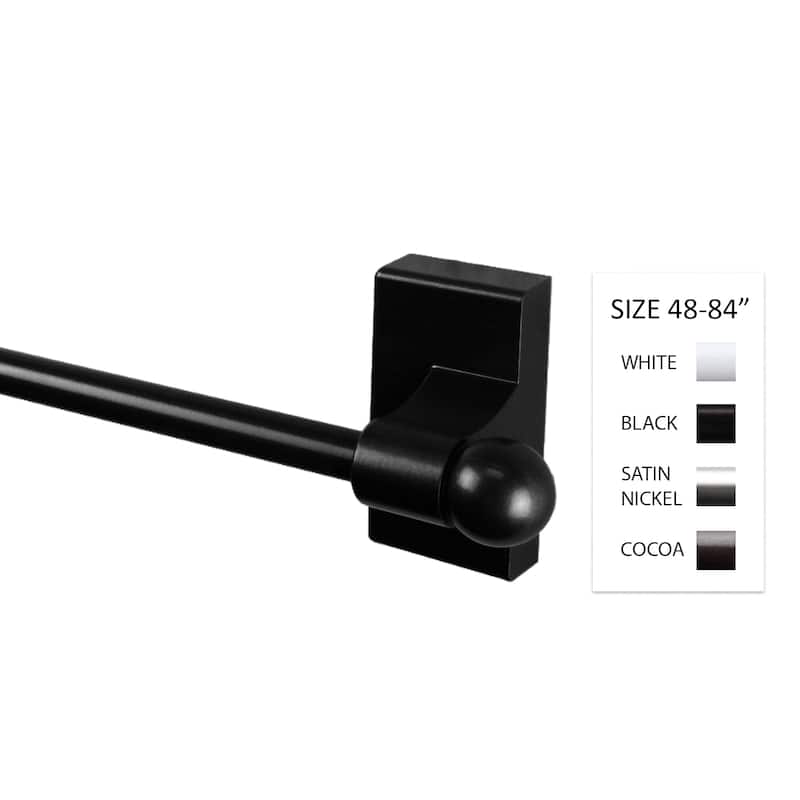 InStyleDesign 7/16 inch dia. Magnetic Rod 48-84 inch long - 48 to 84 inches - Black