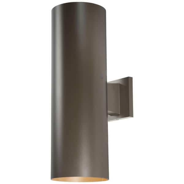slide 2 of 3, Volume Lighting 2-Light Antique Bronze Outdoor Cylinder Wall Mount