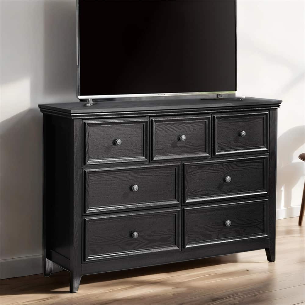 Modern Wood Dresser Cabinet with Metal Slide Rails and 7 Drawers