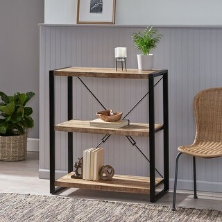 Brinkley Indoor Mango Wood Handcrafted 3 Shelf Shelving Unit by Christopher Knight Home