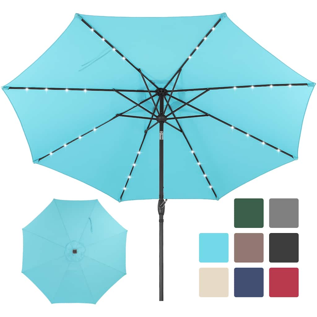 Autlaycil 10FT Solar Power LED Lights Patio Umbrella