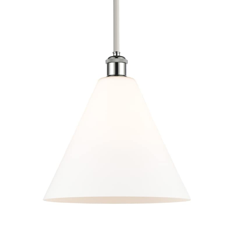 Innovations Lighting 516-1S-13-12 Berkshire Pendant Berkshire 12" Wide - White and Polished Chrome / Matte White