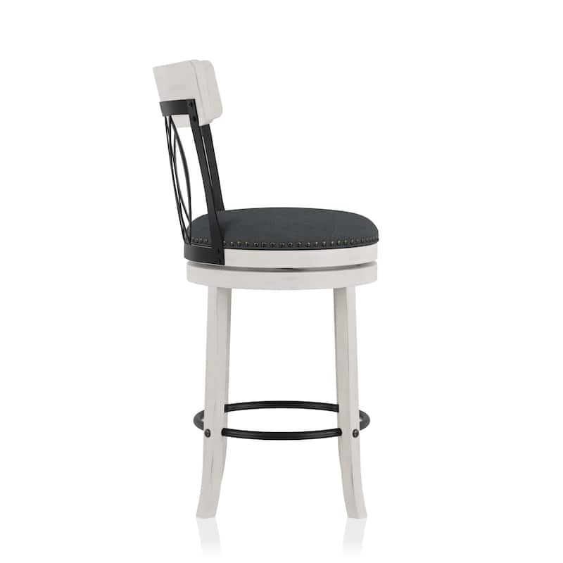 Furniture of America Wynn Contemporary Wood and Fabric Swivel Chairs (Set of 2)
