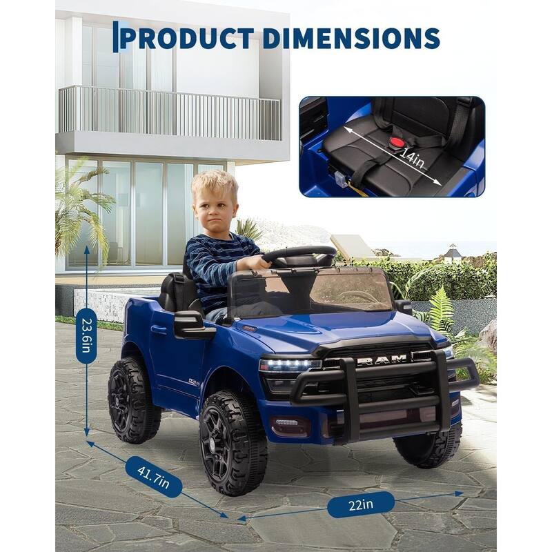 12V Licensed RAM Ride On Pickup Truck Car Toys for Kids Best Gift
